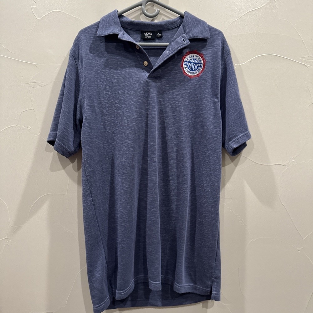 Vintage AKWA Polo Embroidered American Train Dispatchers Assoc Shirt L
